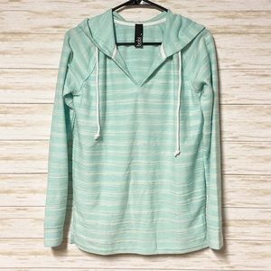 NWOT Bobi Mint Green Striped Hoodie